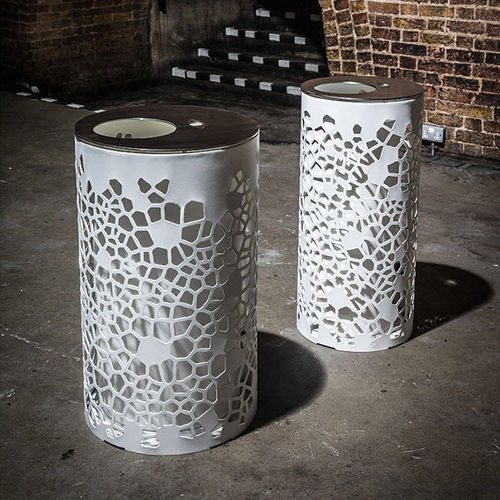 Portarifiuti pubblico - OSSO  - Factory Street Furniture - in acciaio inossidabile / in acciaio galvanizzato / con portacenere integrato