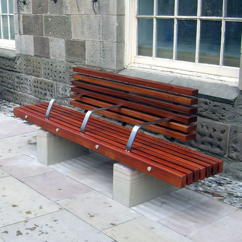 Panca per spazi pubblici contemporanea - FORFAR TOWN CENTRE - Factory Street Furniture - in legno / in acciaio inossidabile / in pietra