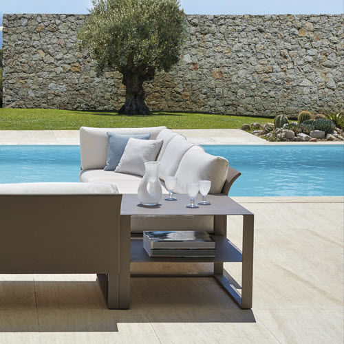 Tavolo d'appoggio contemporaneo - KOMFY - SIFAS - in alluminio laccato / con supporto in alluminio laccato / quadrato