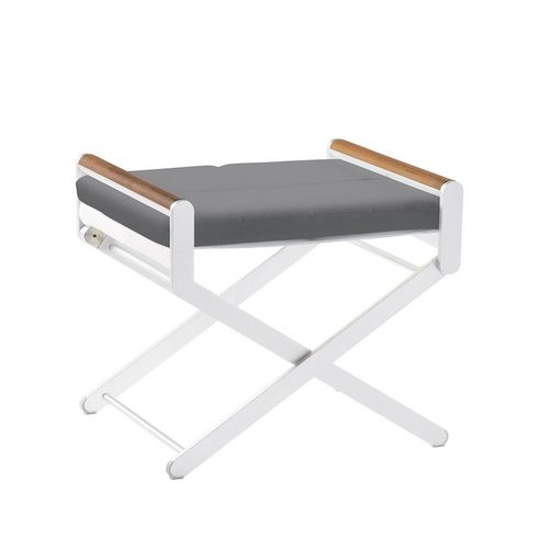 Sgabello contemporaneo - OSKAR - SIFAS - in teak / in Sunbrella® / con supporto in alluminio laccato