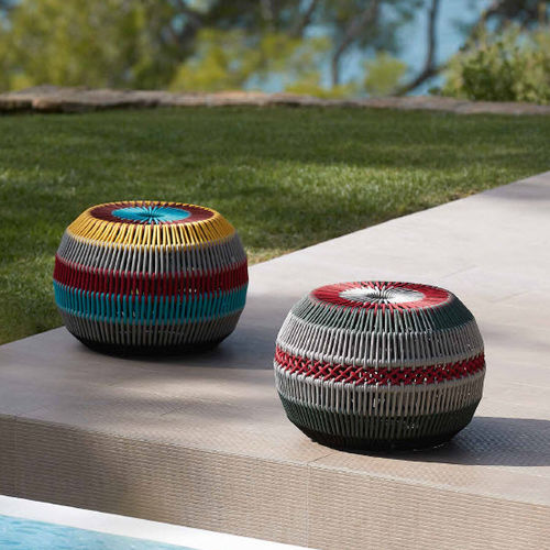 Pouf contemporaneo - TAM TAM - SIFAS - in poliestere / tondo / da esterno
