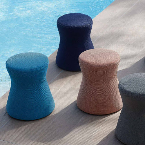 Pouf contemporaneo - MAGI - SIFAS - in tessuto / per esterni / grigio