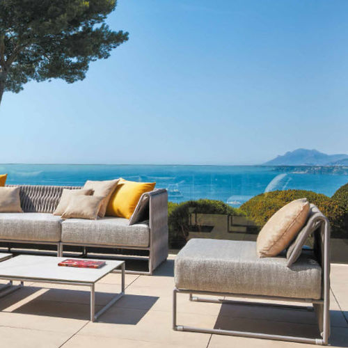 Chauffeuse contemporanea - KALIFE  - SIFAS - in Sunbrella® / in alluminio / in poliestere