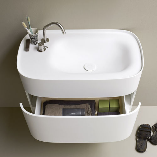 Mobile lavabo sospeso - FONTE  - Rexa Design - in Corian® / contemporaneo / senza ante