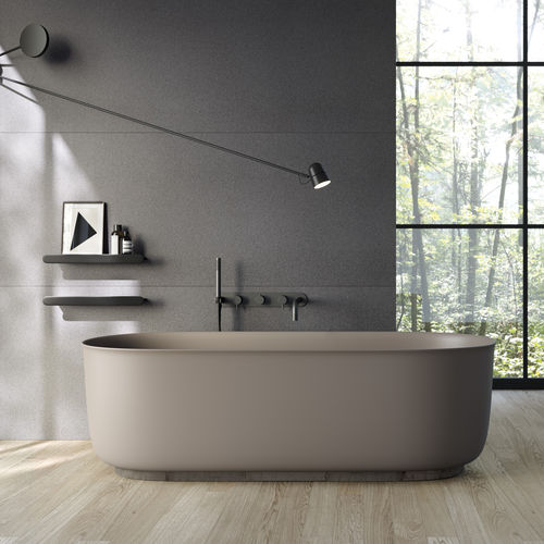 Vasca da bagno ovale - Rexa Design - ad isola / per ambiente abitativo / in Corian®
