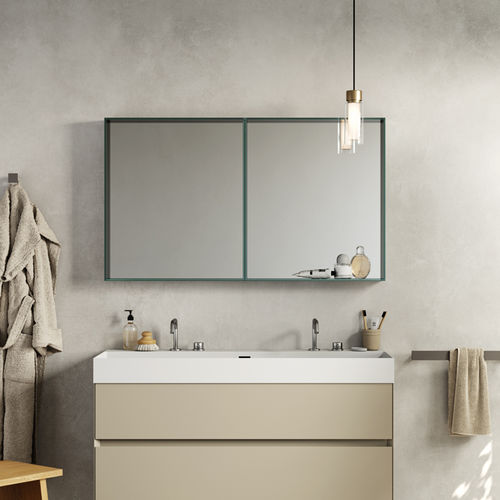 Specchio da bagno a muro - CARRÈ - Rexa Design - contemporaneo / verticale / verticale