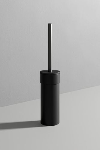 Portascopino per WC in metallo - MOON - Rexa Design - a pavimento / nero