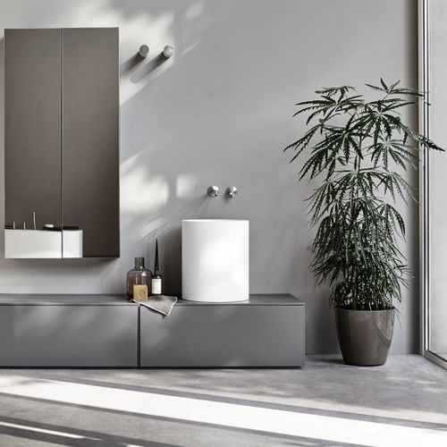 Lavabo da appoggio - Rexa Design - in Corian® / su misura / rotondo