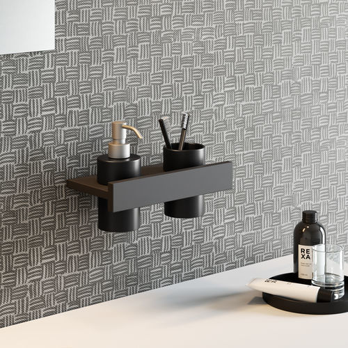 Distributore di sapone professionale - STONE - Rexa Design - da parete / in metallo / manuale