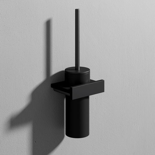 Portascopino per WC in metallo - STONE - Rexa Design - da parete / nero