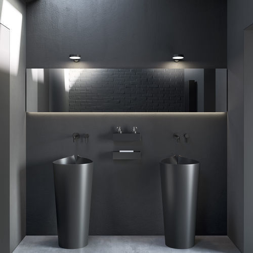 Lavabo autoportante - SMOKING - Rexa Design - in Corian® / rotondo / senza foro
