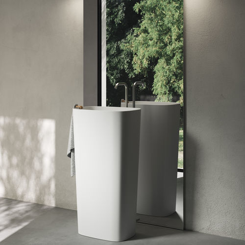 Lavabo autoportante - Rexa Design - in Corian® / rettangolare / senza foro