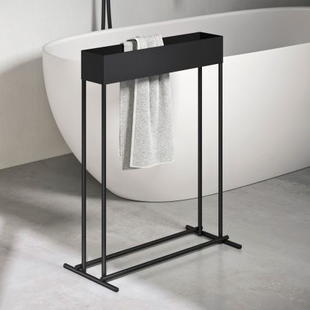 Portasalviette a 2 barre - Rexa Design - ad isola / in acciaio / nero