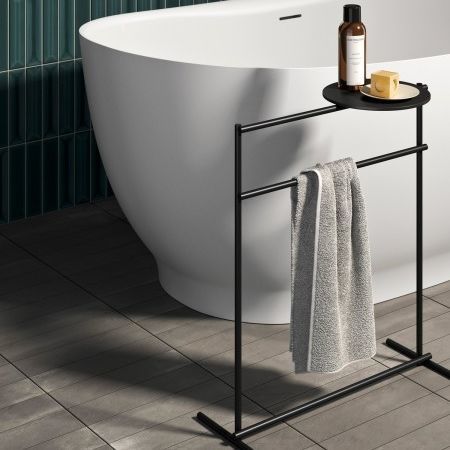 Portasalviette a barre - Rexa Design - da appoggio / in metallo / nero