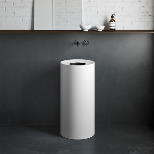 Lavabo autoportante - HOLE - Rexa Design - in Corian® / rotondo / senza foro