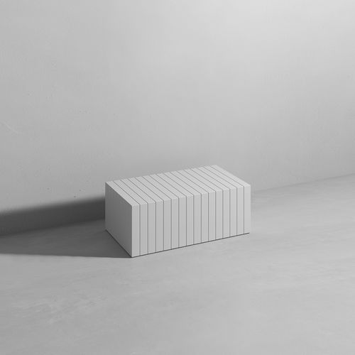 Tavolino basso contemporaneo - Rexa Design - in Corian® / con base in Corian® / rettangolare