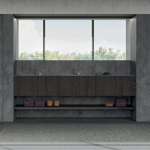 Mobile lavabo doppio - Rexa Design - sospeso / da appoggio / in legno