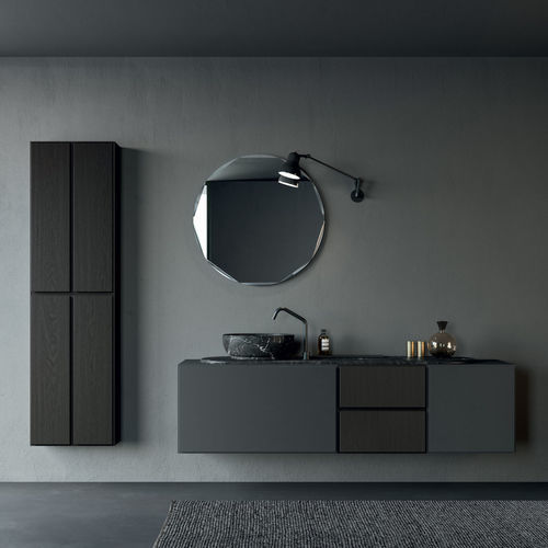 Mobile lavabo sospeso - Rexa Design - da appoggio / in legno / bentonitico