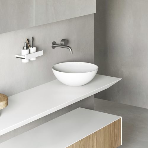Lavabo da appoggio - Rexa Design - in Corian® / rotondo / senza foro