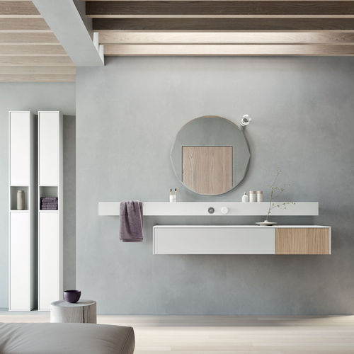Piano lavabo in legno - TOP WITH DRAWERS - Rexa Design - in Corian®
