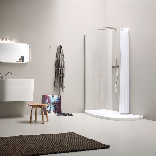 Parete doccia fissa - Fonte - Rexa Design - curva / d'angolo / su piatto doccia