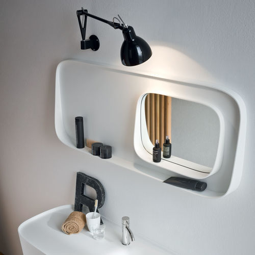 Specchio a muro - Fonte  - Rexa Design - contemporaneo / rettangolare / in Corian®