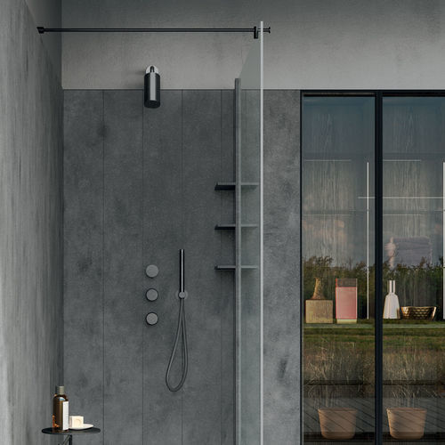 Soffione doccia da parete - Button  - Rexa Design - cilindrico / a pioggia