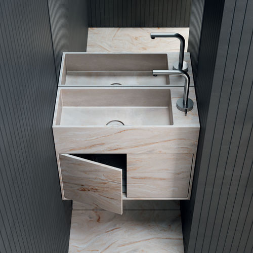 Miscelatore per lavabo - Dot - Rexa Design - da appoggio / in acciaio inossidabile / da bagno