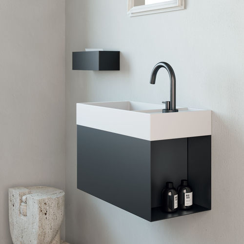 Miscelatore per lavabo - Virgola  - Rexa Design - da appoggio / in acciaio inossidabile / da bagno
