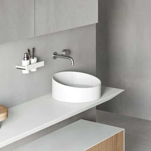 Piano lavabo in Corian® - TOP WITH SLOPING EDGES - Rexa Design - su misura