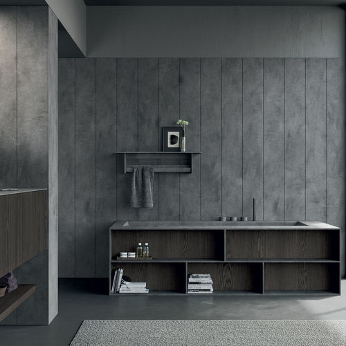 Piastrella in Corian® - Parallele - Rexa Design - con scanalature / da interno / da bagno