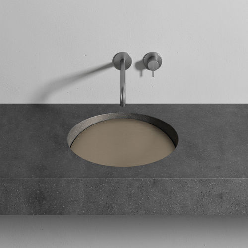 Lavabo da incasso - SLOPE - Rexa Design - in Corian® / con piano integrato / rotondo