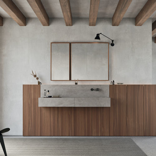 Bagno contemporaneo - VISION EVOKE - Rexa Design - in acciaio inossidabile / in ceramica / in Corian®