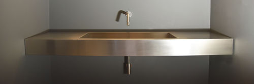 Lavabo sospeso - FOSS - Componendo - in acciaio inossidabile / rettangolare / contemporaneo