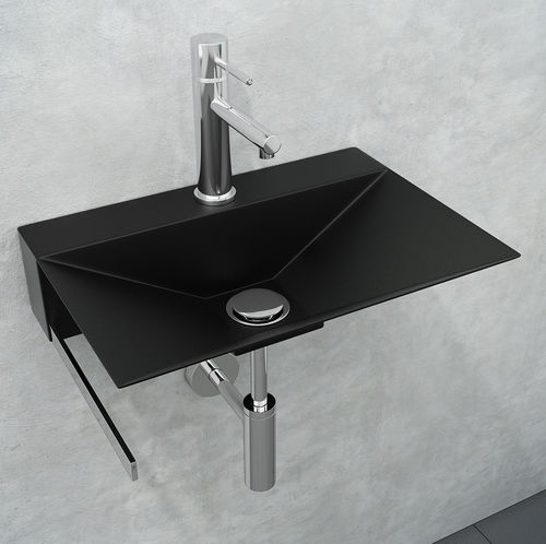 Lavabo sospeso - MINIMAL - Componendo - in acciaio inossidabile / con portasalviette integrato / rettangolare