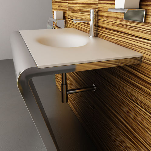 Lavabo da appoggio - SETTANTACINQUE TOP CORIAN - Componendo - in acciaio inossidabile / in Corian® / rettangolare