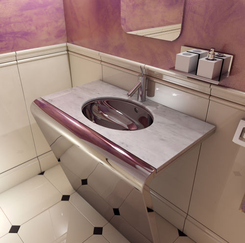 Lavabo autoportante - SETTANTACINQUE - Componendo - in marmo / in acciaio inossidabile / su misura