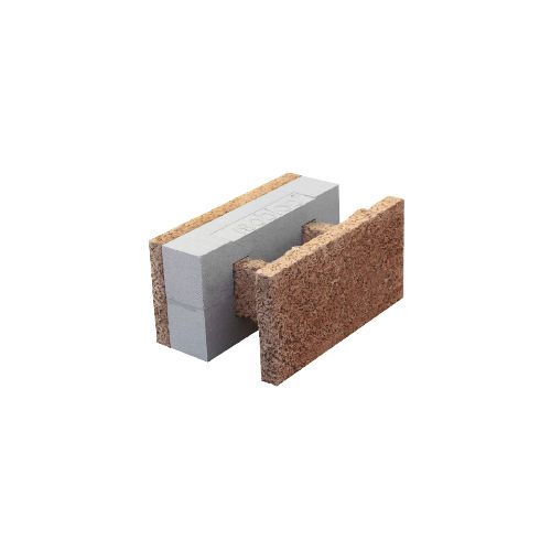 Blocco cassero in polistirene - H 33/15+10	 - FIXOLITE - in legno-cemento / per muro / isolante