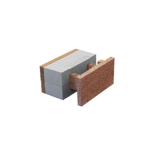 Blocco cassero in polistirene - H 43/15+19 - FIXOLITE - in legno-cemento / per muro / isolante