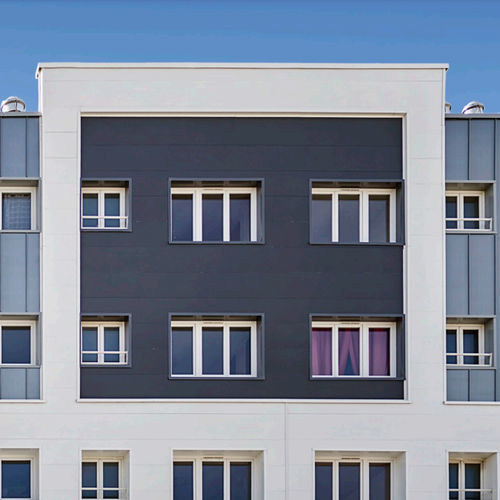 Rivestimento di facciata in pannelli - RESIDENTIAL AREA "GUAGUIN MATISSE"   - Arconic Architectural Products SAS, Merxheim/Frank - in alluminio / verticale / liscio