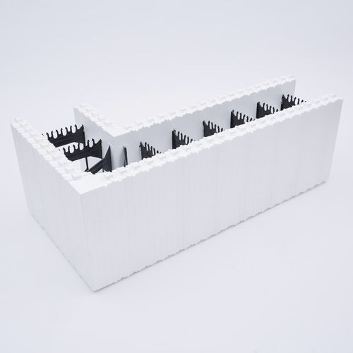 Blocco cassero in polistirene - ICF 90º XL CORNER REVERSIBLE - amvicsystem - per muro / isolante / d'angolo