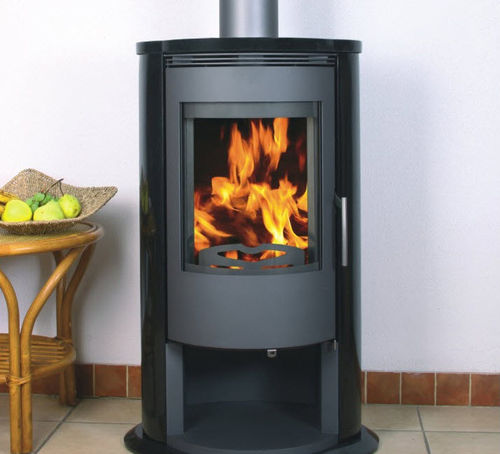 Stufa a legna - A2 SATURN GRANIT - Color Emajl Doo - contemporanea / in pietra naturale / nera