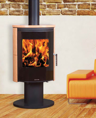 Stufa a legna - D6 SOLO FG  - Color Emajl Doo - contemporanea / in metallo / girevole