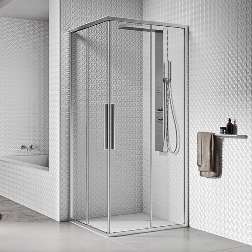 Box doccia in vetro - UNICO A+A - Relax - in alluminio / con porta scorrevole / d'angolo