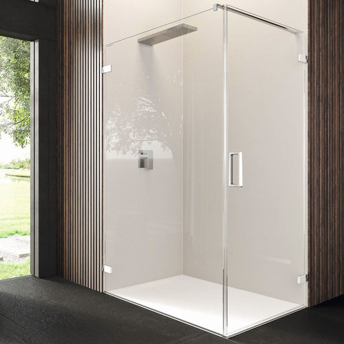 Box doccia in alluminio - CARDINE MAB+MF1 - Relax - in vetro temprato / fisso / con porta pivotante