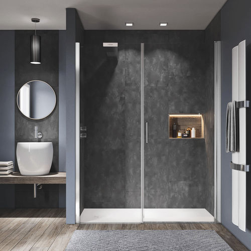 Box doccia in vetro temprato - LIGHT PL - Relax - in alluminio / con porta pivotante / a nicchia