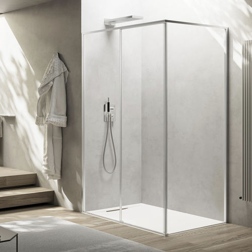 Box doccia in vetro temprato - CALAMO SF+F - Relax - in profilato di alluminio / con porta scorrevole / d'angolo