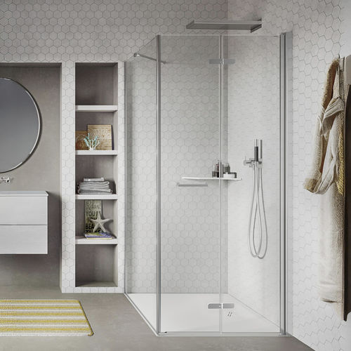 Box doccia in vetro temprato - LIGHT AS+F3 - Relax - in alluminio / con porta pieghevole / d'angolo