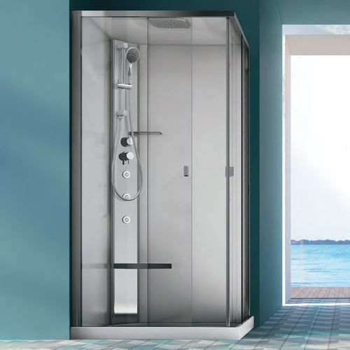 Box doccia multifunzione - SOUND - Geromin - in cristallo / in alluminio / con porta scorrevole