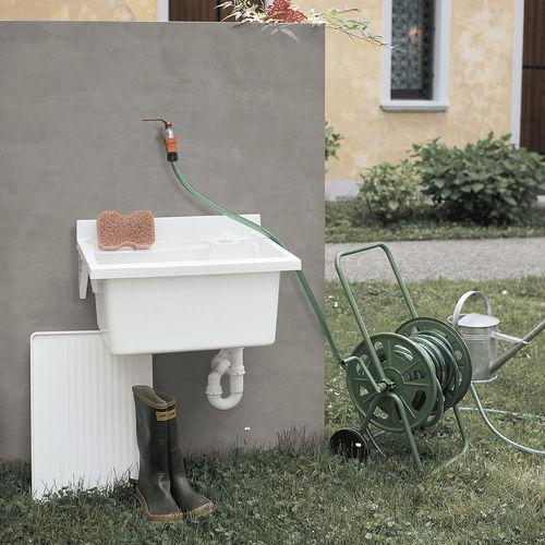 Lavabo per lavanderia sospeso - WALL - Geromin - in ceramica